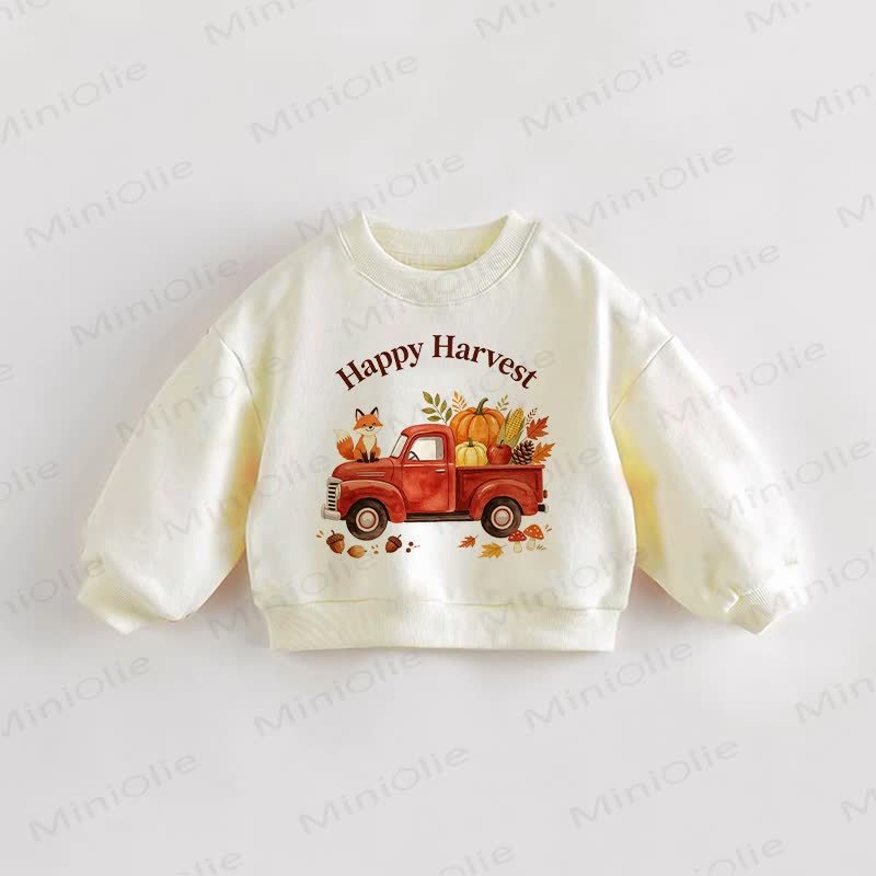 HAPPY HARVEST Baby Toddler Fox Cream Sweatshirt - Cream - 3-5T - image 1