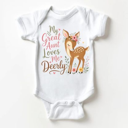 MY GREAT AUNT LOVES ME DEERLY Baby White Bodysuit - White - 18-24M - image 1