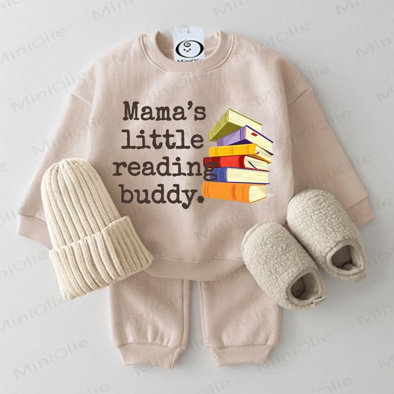 MAMA'S LITTLE READING BUDDY. Baby Beige 2-piece Set - Beige - 2-3T - image 1