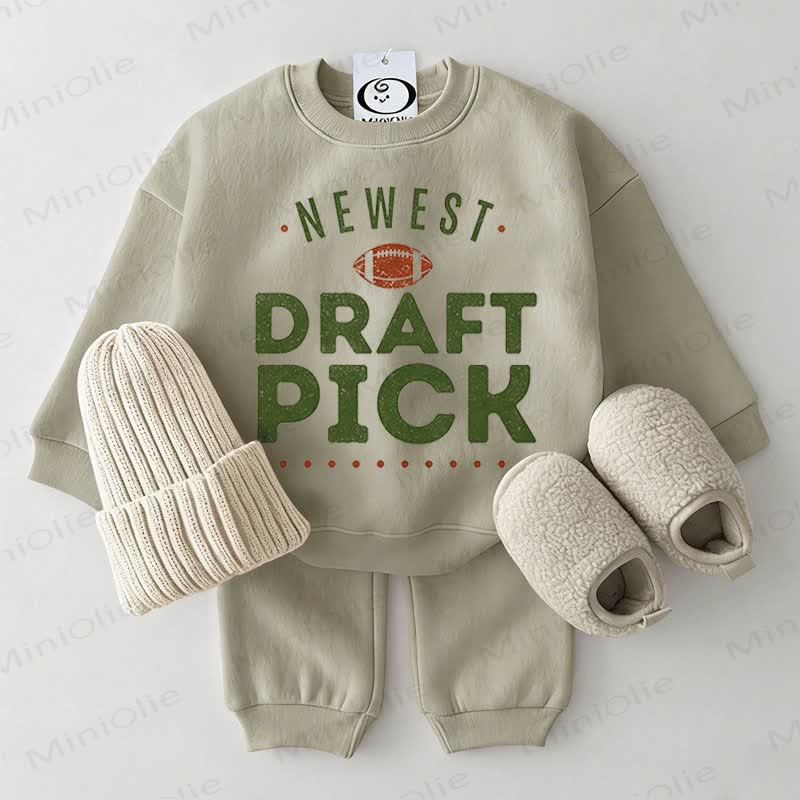 NEWEST DRAFT PICK Baby Sweatshirt 2-piece Grey Green Set - Grey Green - 2-3T - image 1