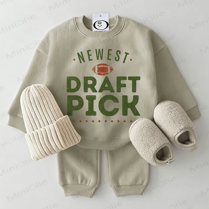 NEWEST DRAFT PICK Baby Sweatshirt 2-piece Grey Green Set - Grey Green - 2-3T - image 1