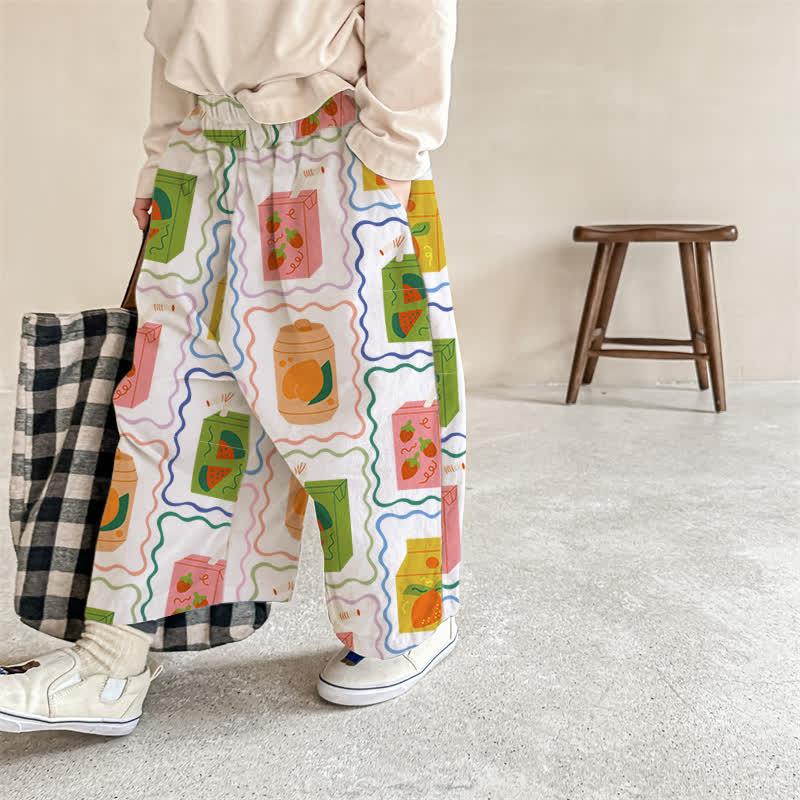 Baby Fruit Juice Print Pants - White - 2-3T - image 1