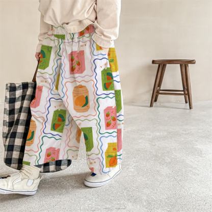 Baby Fruit Juice Print Pants - White - 2-3T - image 1