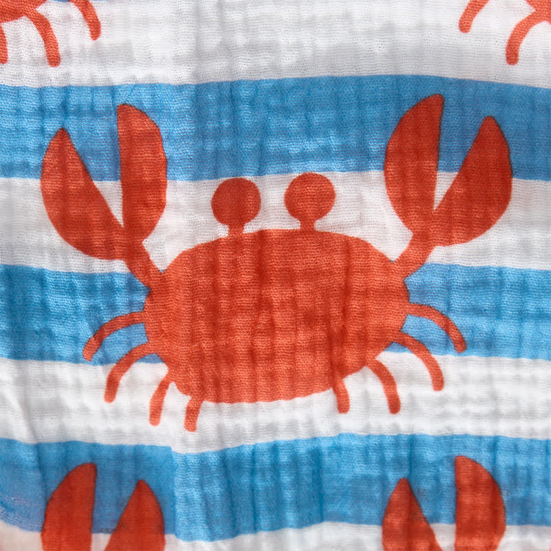 Baby Blue Striped Crab Romper with Hat - image 3