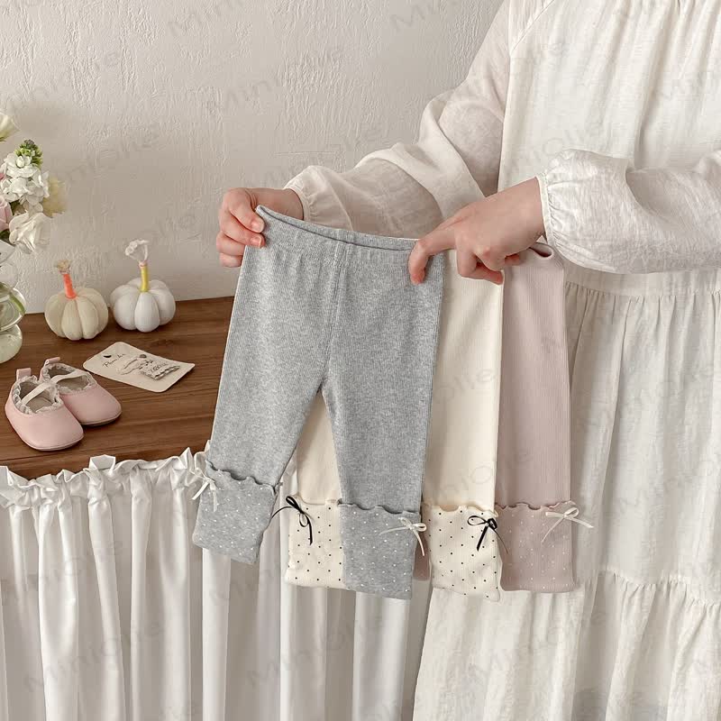 Baby Polka Dot Bow Leggings - image 1