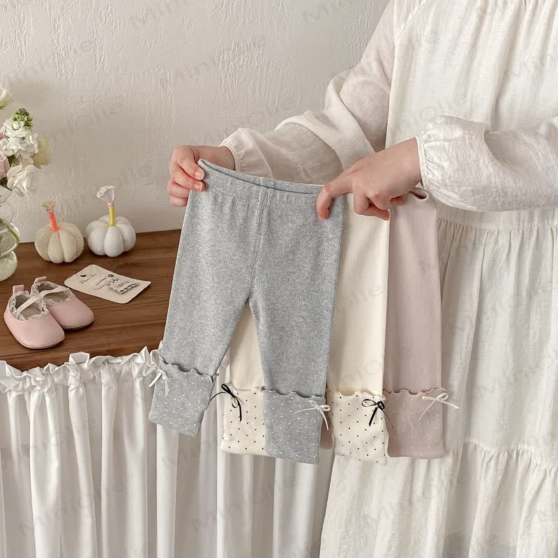 Baby Polka Dot Bow Leggings - image 1