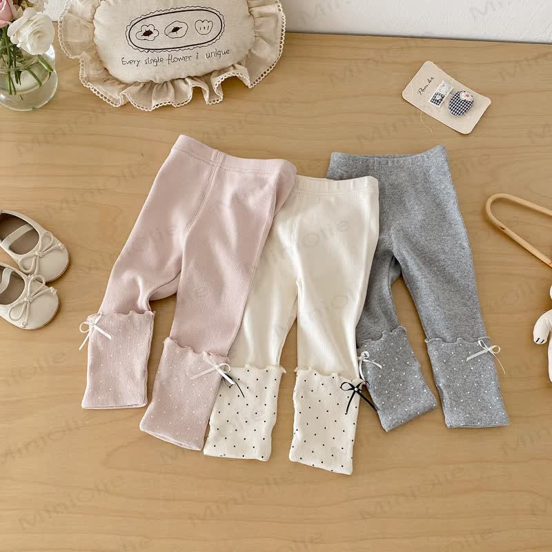Baby Polka Dot Bow Leggings - image 2