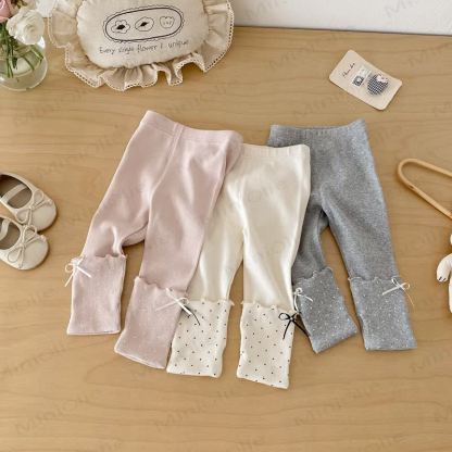 Baby Polka Dot Bow Leggings - image 2