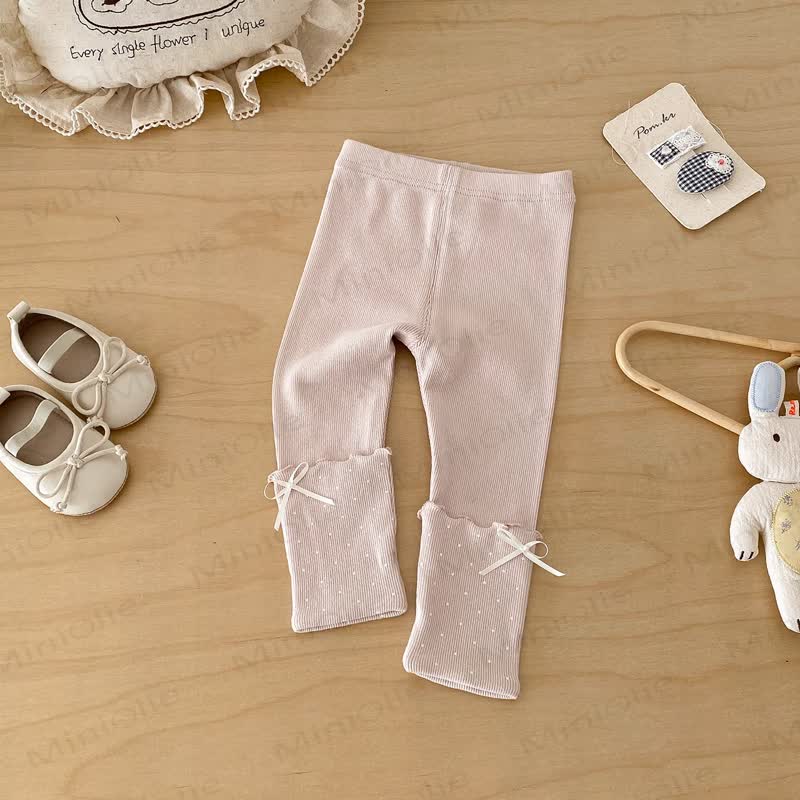 Baby Polka Dot Bow Leggings - Pink - 2-3T - image 8