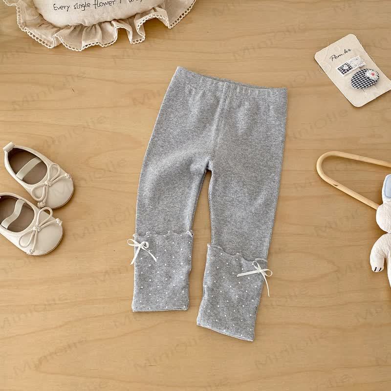Baby Polka Dot Bow Leggings - Gray - 2-3T - image 5