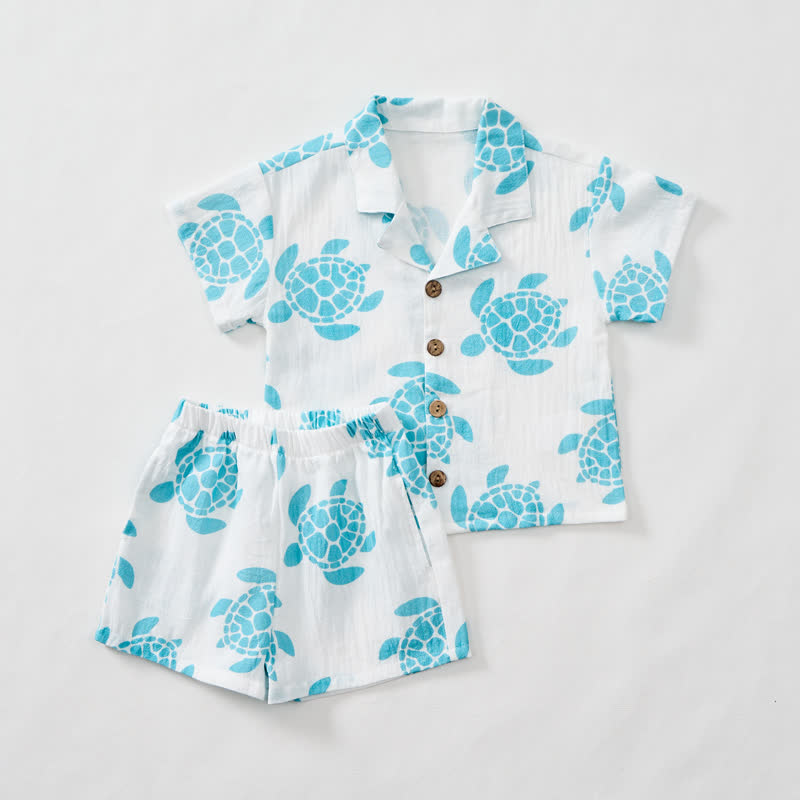 Baby Toddler Turtle Shirt and Shorts 2-piece Set - image 2