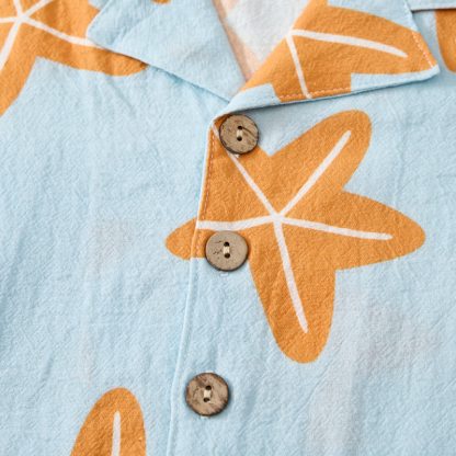 Toddler Boys Blue Starfish Shirt and Shorts 2-piece Set - image 4