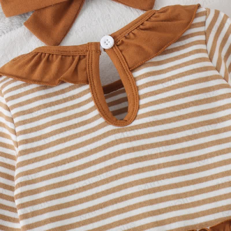 Baby Croissant/Ghost Romper with Bow Headband - image 9