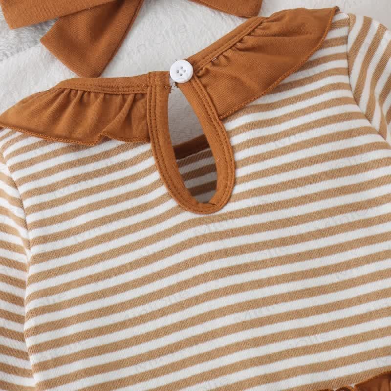 Baby Croissant/Ghost Romper with Bow Headband - image 9
