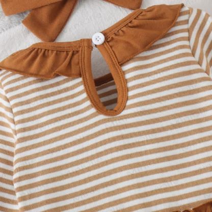 Baby Croissant/Ghost Romper with Bow Headband - image 9