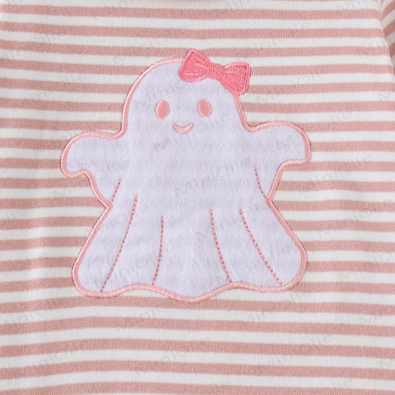 Baby Croissant/Ghost Romper with Bow Headband - image 16