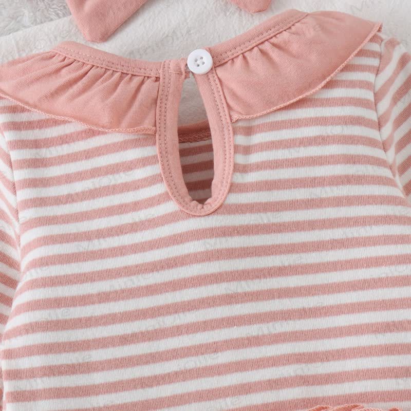 Baby Croissant/Ghost Romper with Bow Headband - image 18