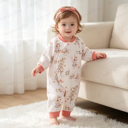 Baby Soft Cotton Pajamas Romper - Cartoon Girl - 18-24M - image 1