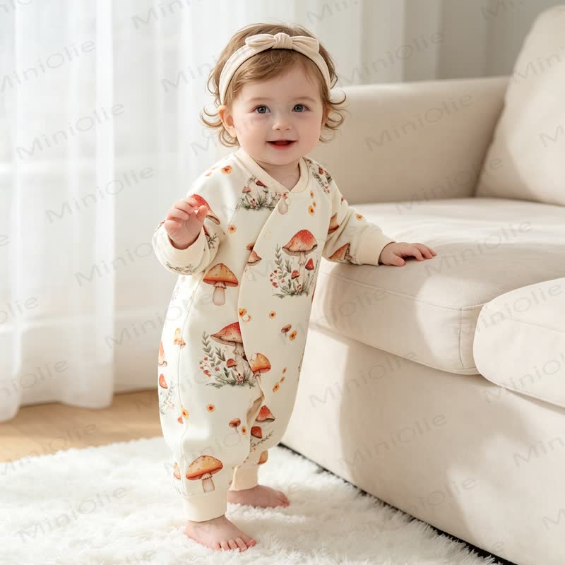 Baby Soft Cotton Pajamas Romper - Mushroom - 18-24M - image 2