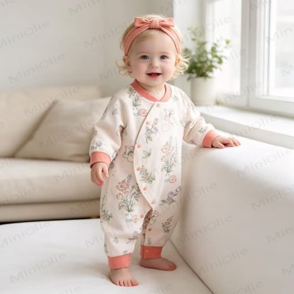 Baby Soft Cotton Pajamas Romper - Butterfly - 18-24M - image 4