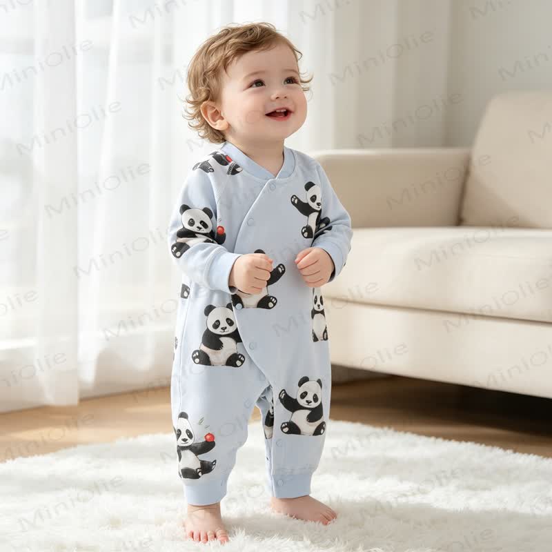 Baby Soft Cotton Pajamas Romper - Panda - 18-24M - image 5