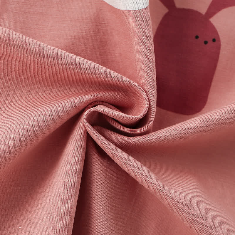 Toddler Girl Pink Bunny Print Long Sleeve Dress - image 5