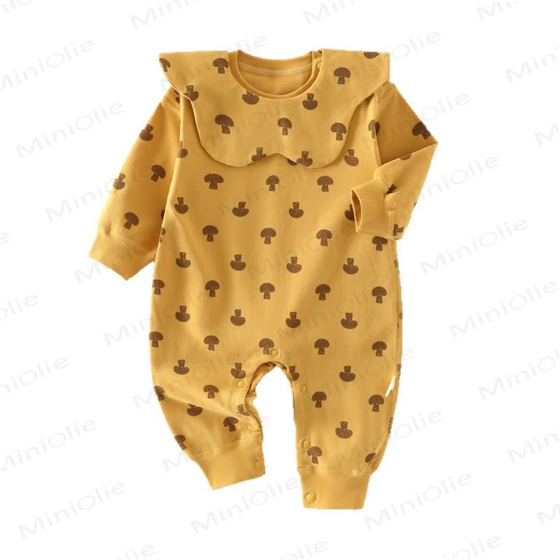 Baby Mushroom Print Ruffle Collar Romper - image 2