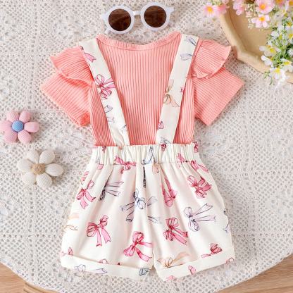 Baby Toddler Floral Print Onesie and Overalls 2-piece Set - image 11