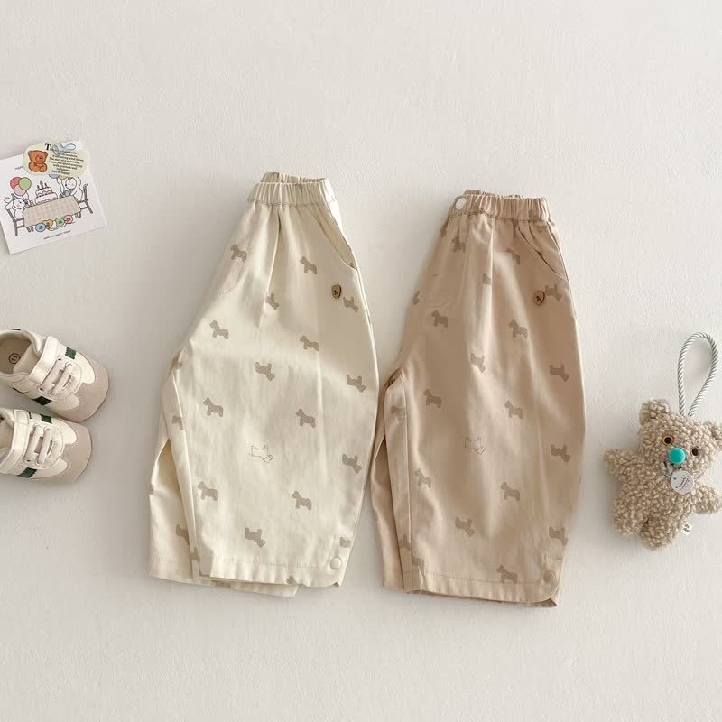 Baby Toddler Puppy Print Elastic Waist Pants - image 1