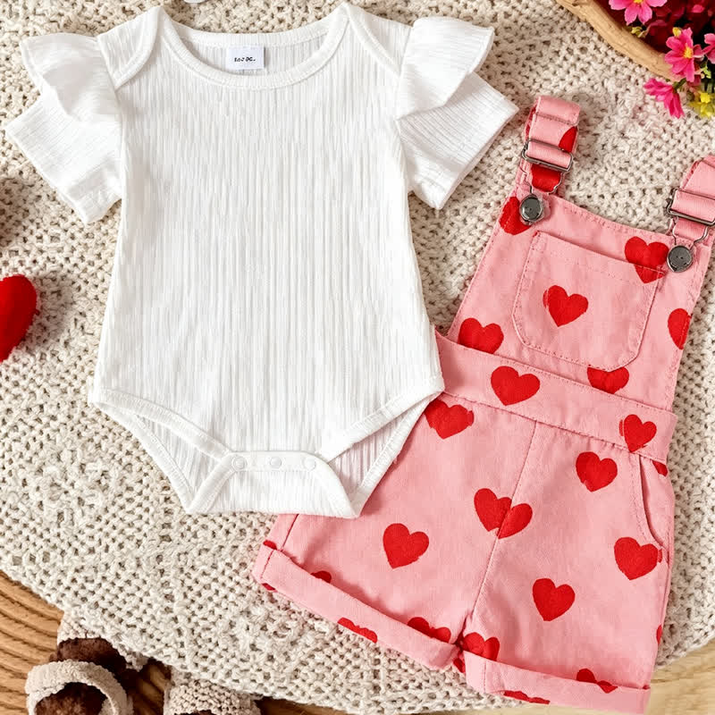 Baby Toddler Floral Print Onesie and Overalls 2-piece Set - White - 2-3Y - image 7
