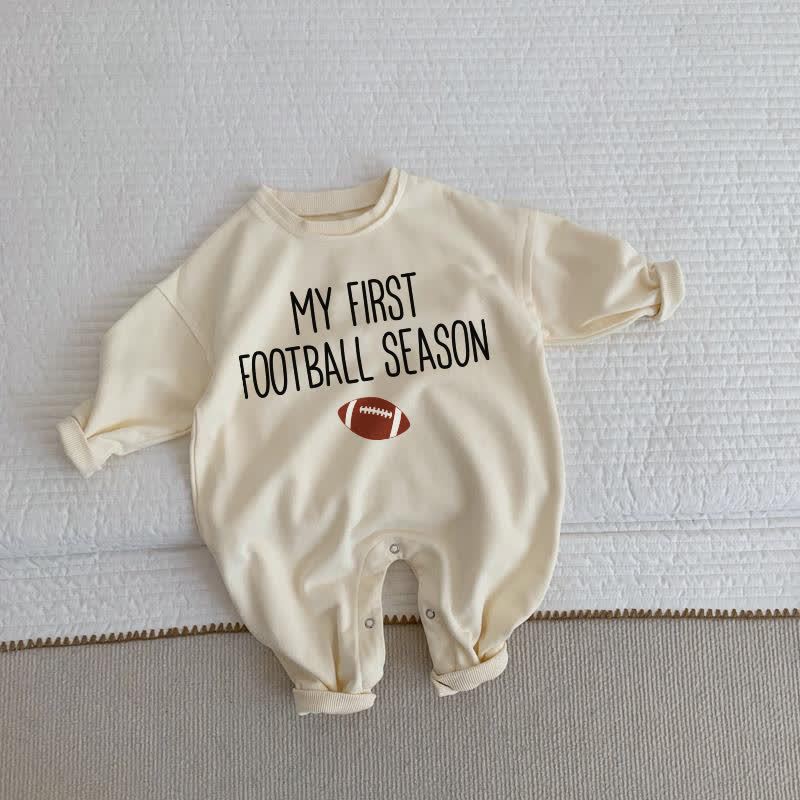 MY FIRST FOOTBALL SEASON Baby Beige Romper - Beige - 2-3T - image 1