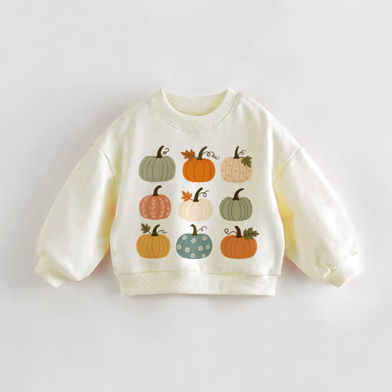 Baby Toddler Pumpkin Cream Sweatshirt - Cream - 3-5T - image 1