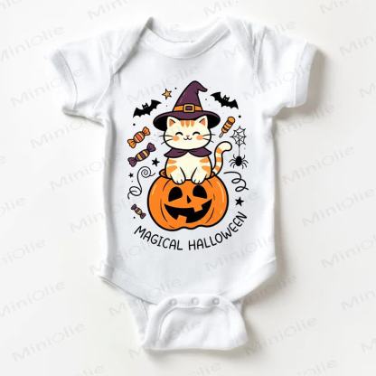 MAGICAL HALLOWEEN Baby Cat White Bodysuit - White - 18-24M - image 1