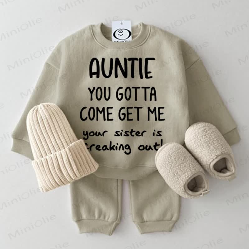 AUNTIE YOU GOTTA COME GET ME YOUR Baby Grey Green 2-piece Set - Grey Green - 2-3T - image 1