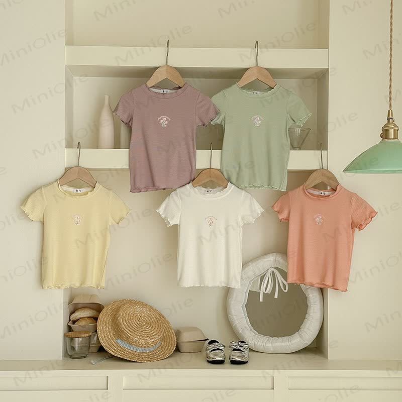 Toddler Girl Ribbed Floral T-Shirt - image 2