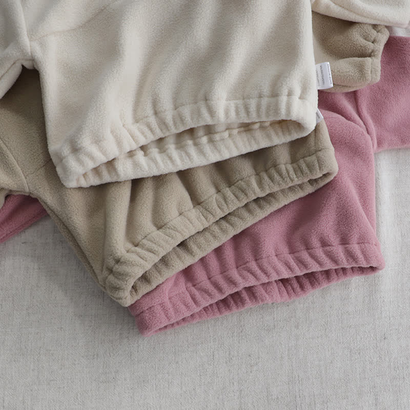 Toddler Baby Solid Color Half Zip Fleece Top and Pants 2-piece Set - image 11