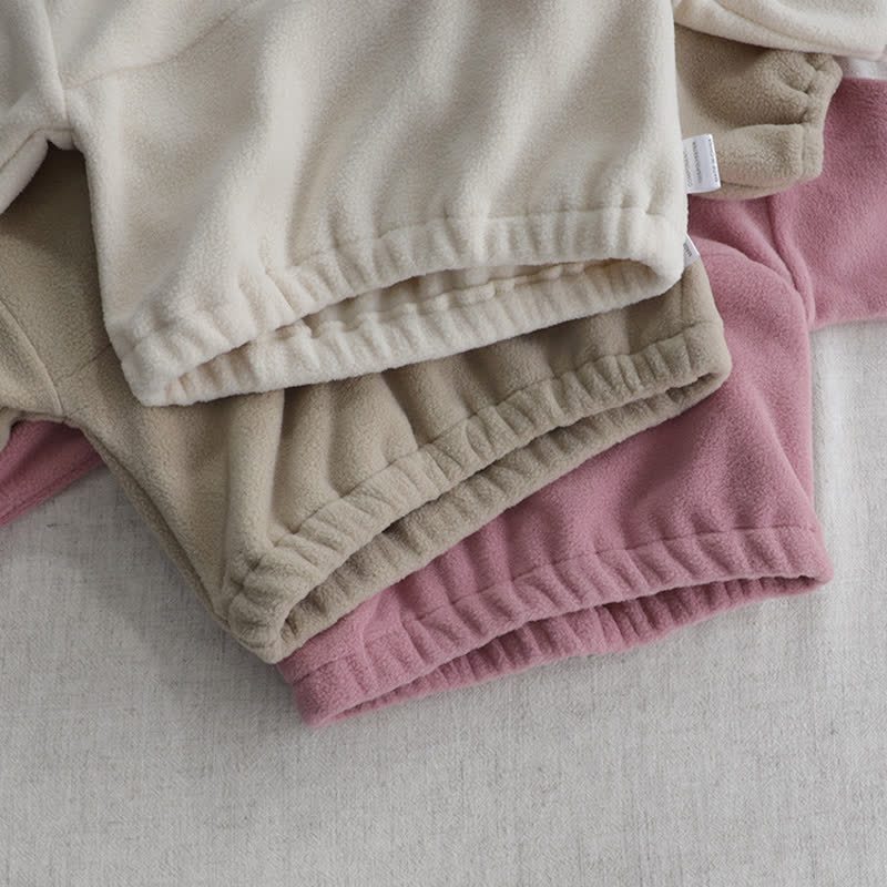 Toddler Baby Solid Color Half Zip Fleece Top and Pants 2-piece Set - image 11