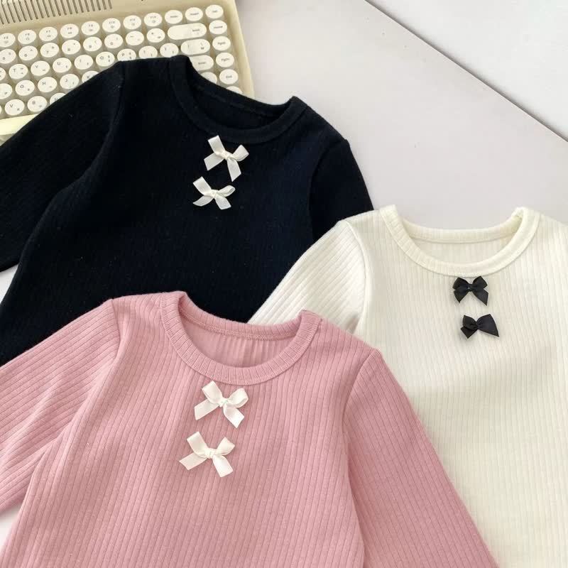 Baby Girl Bow Ribbed Long Sleeve Lounge Top and Pants 2-piece Set - image 6