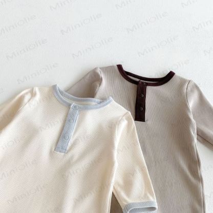 Baby Color Block Romper with Hat - image 7