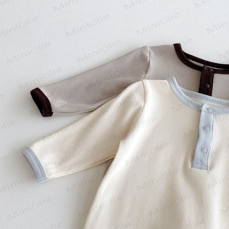 Baby Color Block Romper with Hat - image 9