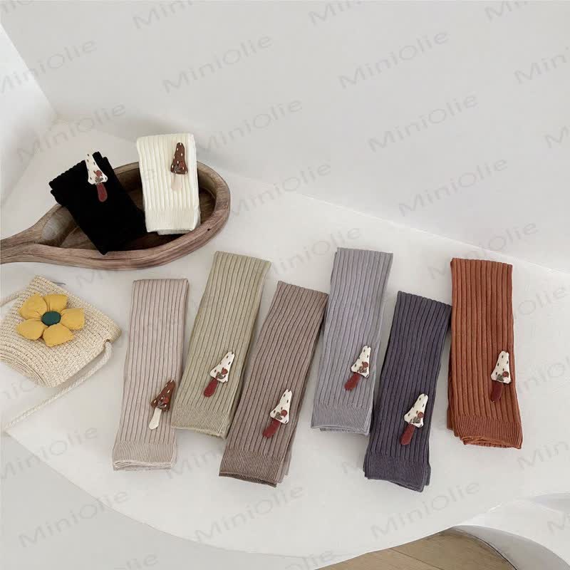 Baby Toddler Mushroom Patch Ribbed Leggings  - image 2