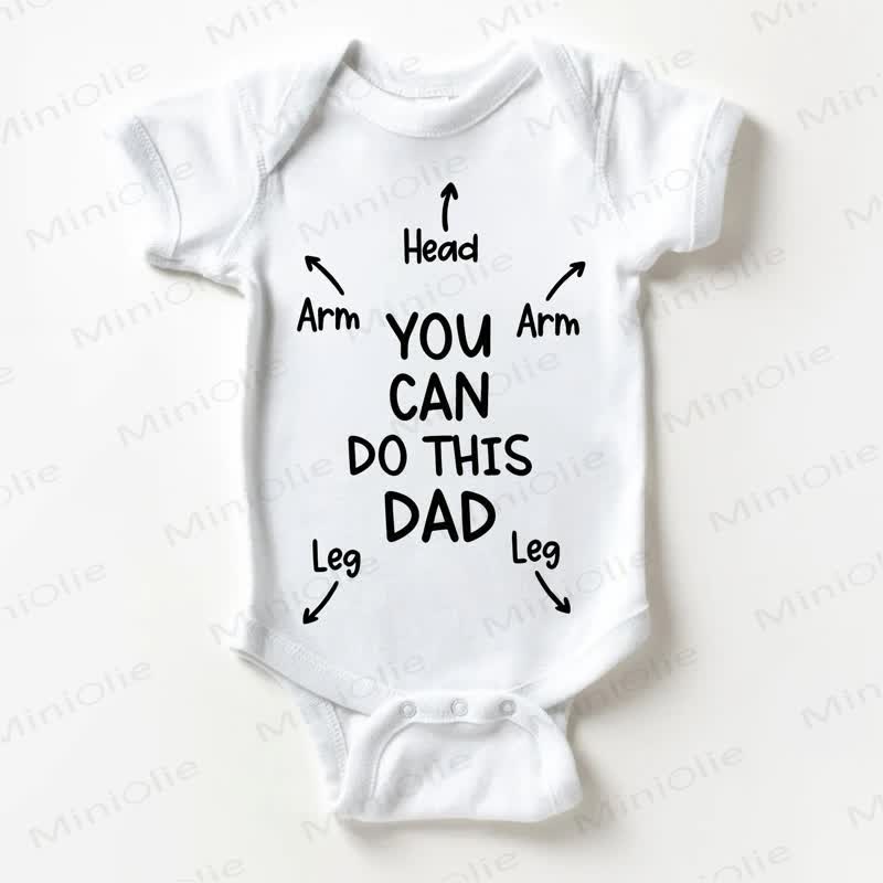 YOU CAN DO THIS DAD HEAD ARM LEG Baby White Bodysuit - White - 18-24M - image 1