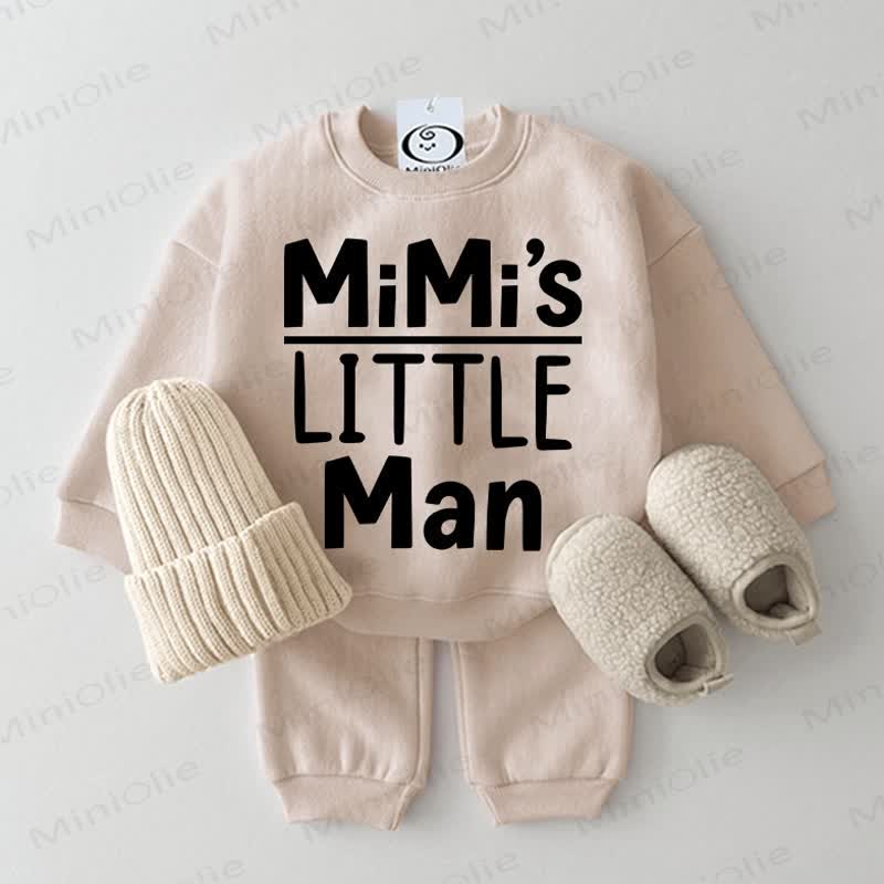 MIMI'S LITTLE MAN Baby Sweatshirt 2-piece Set - Beige - 2-3T - image 1