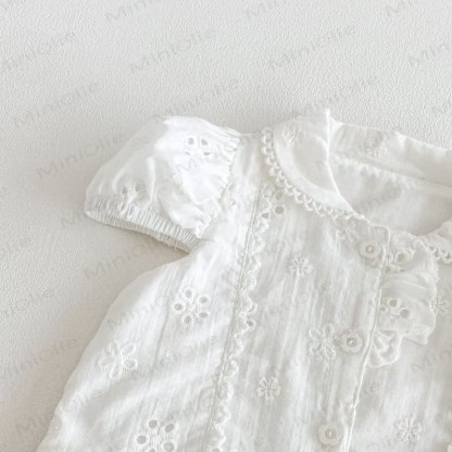 Baby Girl Vintage Hollow Puff Sleeve Dress - image 6