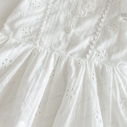 Baby Girl Vintage Hollow Puff Sleeve Dress - image 8