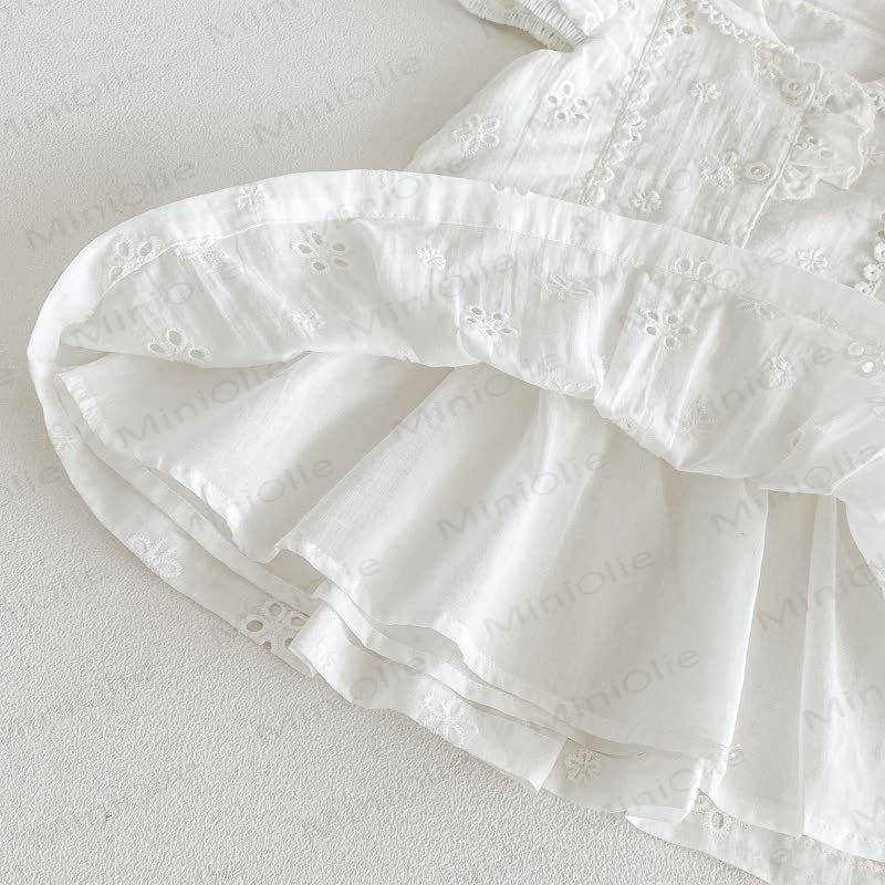Baby Girl Vintage Hollow Puff Sleeve Dress - image 10