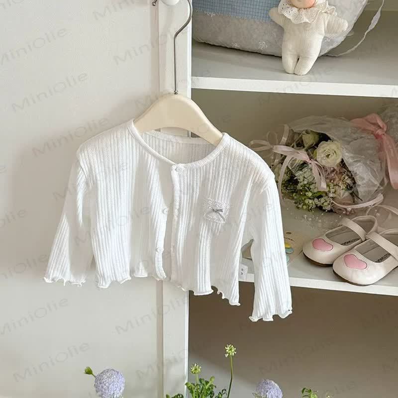 Baby Toddler Sweet Bow Ribbed Cardigan - image 7