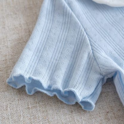 Toddler Ribbed Peter Pan Collar Short Sleeve T-Shirt - image 10