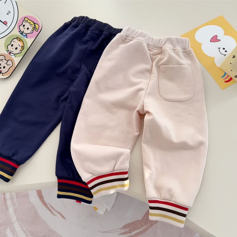 HAPPY DAY Toddler Bear Patch Contrast Pocket Jogger Pants - image 4