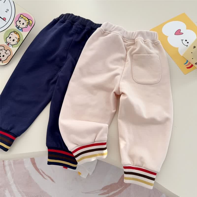 HAPPY DAY Toddler Bear Patch Contrast Pocket Jogger Pants - image 4